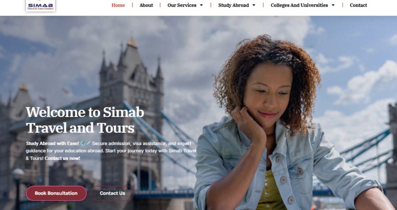 Website Design and Development - Oneder Technologies - Simab Travel and Tours