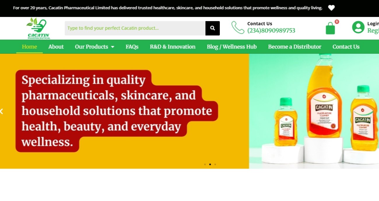 Website Design and Development - Oneder Technologies - Cacatin Pharmaceutical Limited