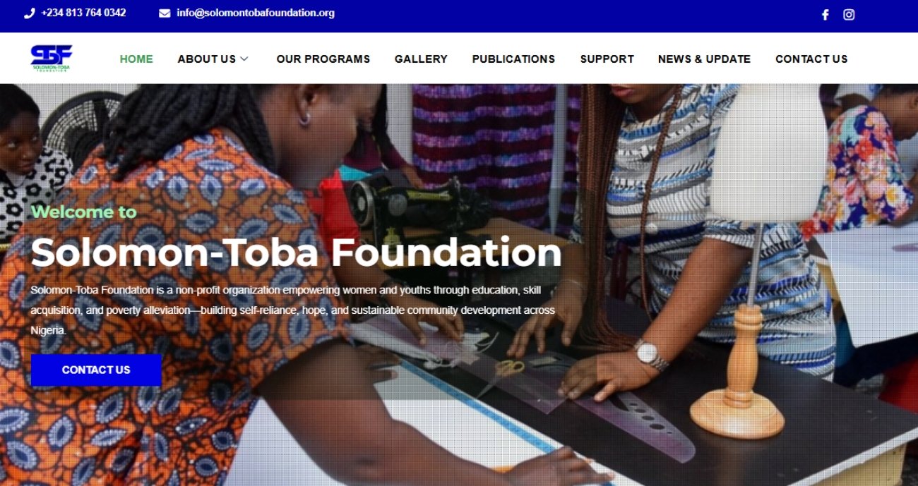 Website Design and Development - Oneder Technologies - Solomon-Toba Foundation